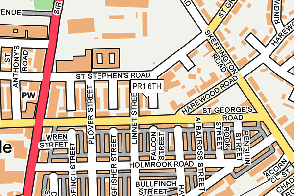 PR1 6TH map - OS OpenMap – Local (Ordnance Survey)