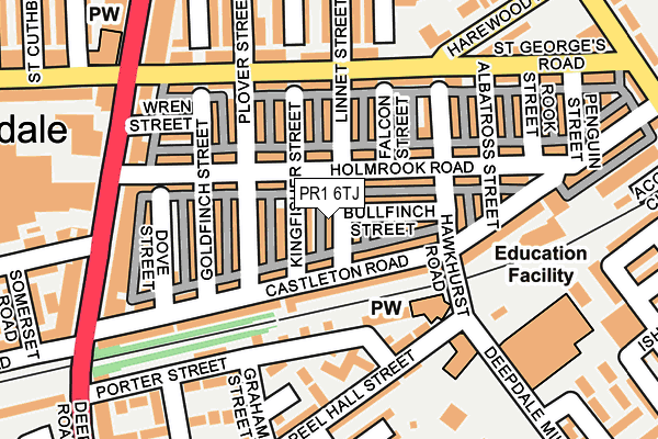 PR1 6TJ map - OS OpenMap – Local (Ordnance Survey)