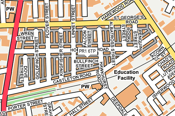 PR1 6TP map - OS OpenMap – Local (Ordnance Survey)