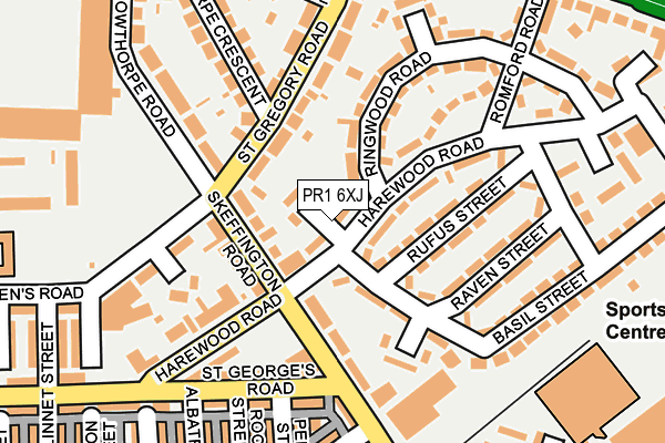PR1 6XJ map - OS OpenMap – Local (Ordnance Survey)
