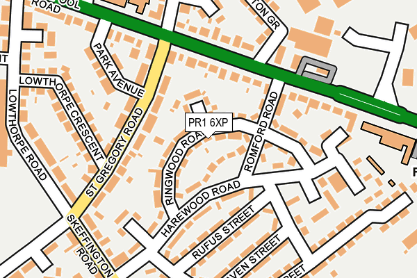 PR1 6XP map - OS OpenMap – Local (Ordnance Survey)