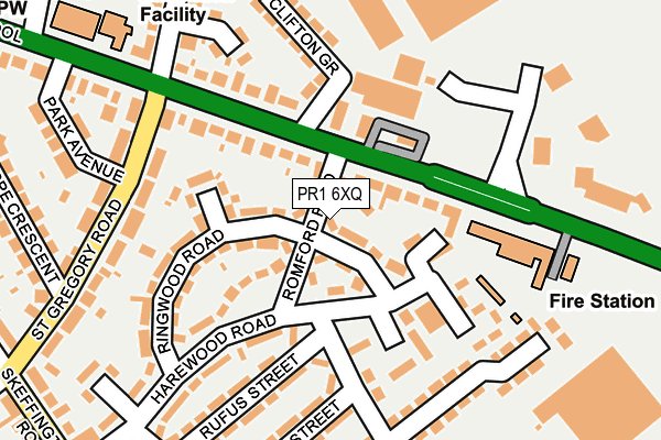 PR1 6XQ map - OS OpenMap – Local (Ordnance Survey)