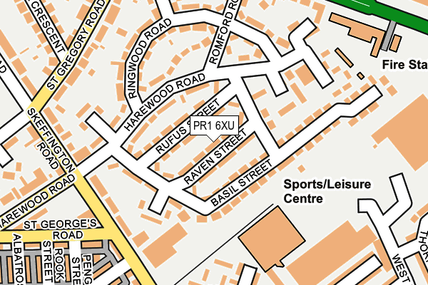 PR1 6XU map - OS OpenMap – Local (Ordnance Survey)
