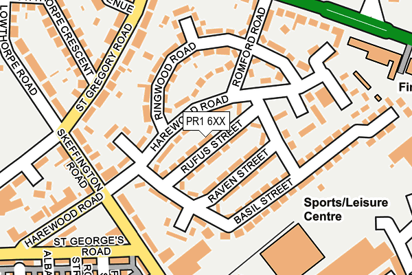 PR1 6XX map - OS OpenMap – Local (Ordnance Survey)