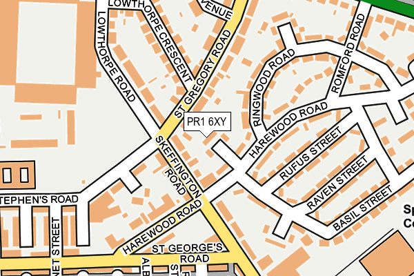 PR1 6XY map - OS OpenMap – Local (Ordnance Survey)