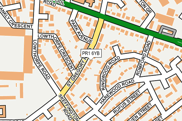 PR1 6YB map - OS OpenMap – Local (Ordnance Survey)