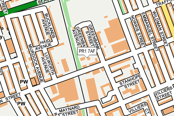 PR1 7AF map - OS OpenMap – Local (Ordnance Survey)