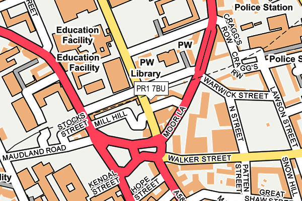 PR1 7BU map - OS OpenMap – Local (Ordnance Survey)