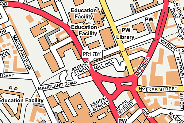 PR1 7BY map - OS OpenMap – Local (Ordnance Survey)