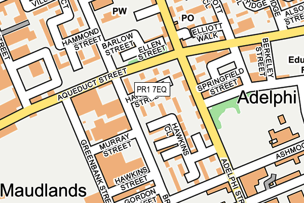 PR1 7EQ map - OS OpenMap – Local (Ordnance Survey)
