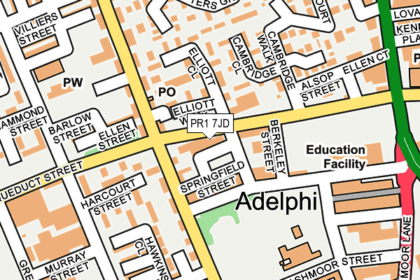 PR1 7JD map - OS OpenMap – Local (Ordnance Survey)