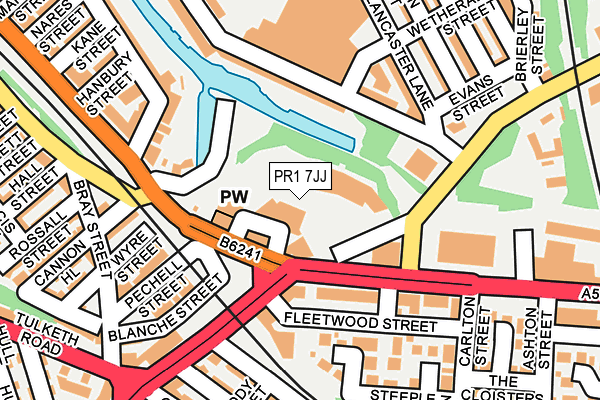 PR1 7JJ map - OS OpenMap – Local (Ordnance Survey)