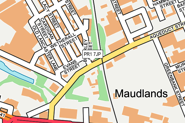 PR1 7JP map - OS OpenMap – Local (Ordnance Survey)