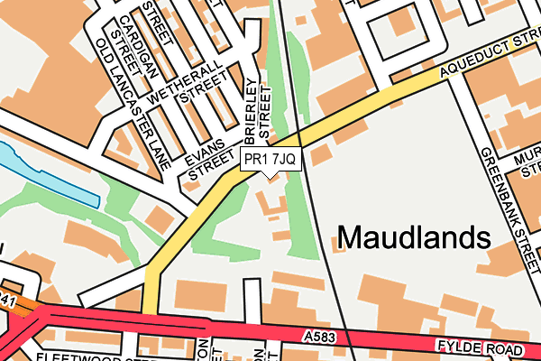 PR1 7JQ map - OS OpenMap – Local (Ordnance Survey)