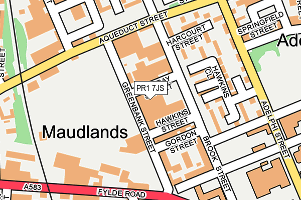 PR1 7JS map - OS OpenMap – Local (Ordnance Survey)