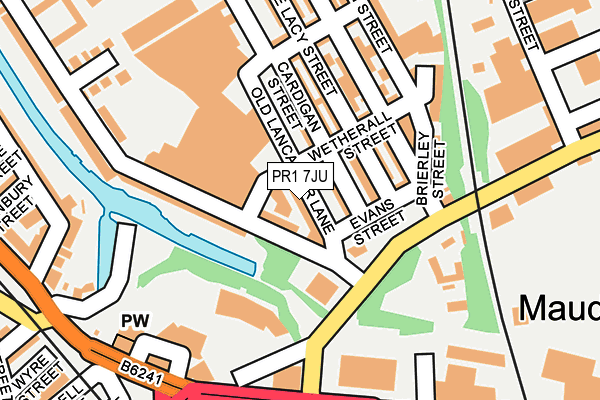 PR1 7JU map - OS OpenMap – Local (Ordnance Survey)