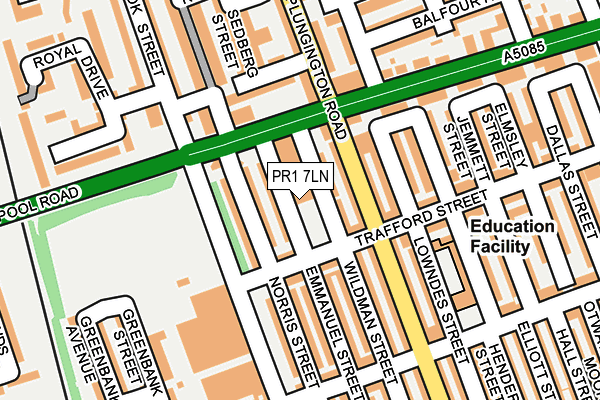 PR1 7LN map - OS OpenMap – Local (Ordnance Survey)