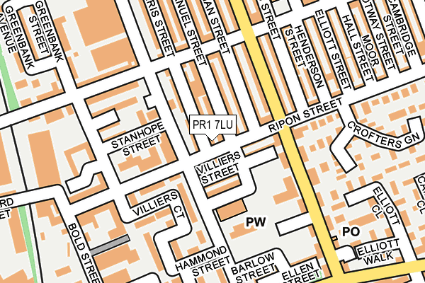 PR1 7LU map - OS OpenMap – Local (Ordnance Survey)