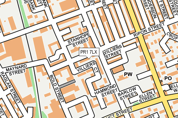PR1 7LX map - OS OpenMap – Local (Ordnance Survey)