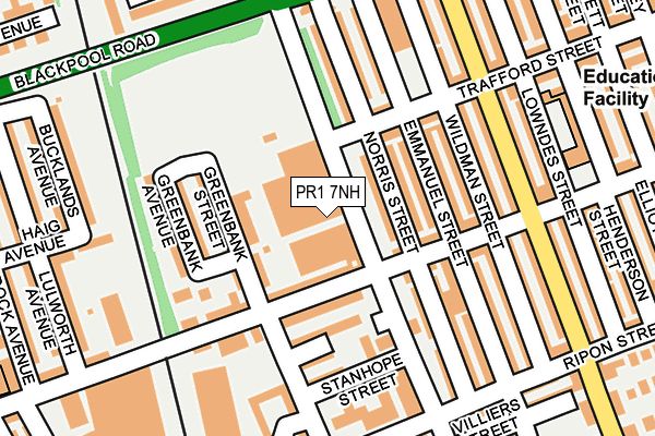 PR1 7NH map - OS OpenMap – Local (Ordnance Survey)