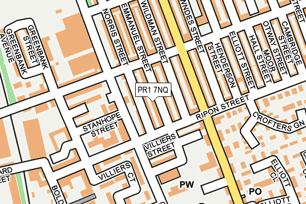 PR1 7NQ map - OS OpenMap – Local (Ordnance Survey)