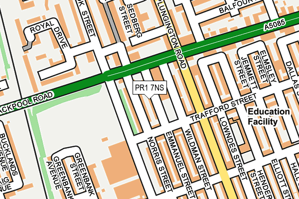 PR1 7NS map - OS OpenMap – Local (Ordnance Survey)