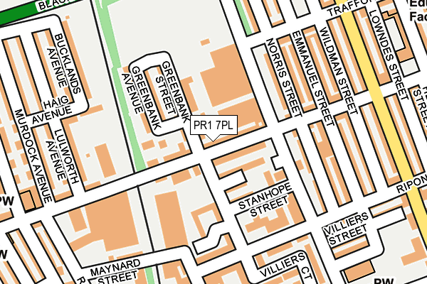PR1 7PL map - OS OpenMap – Local (Ordnance Survey)