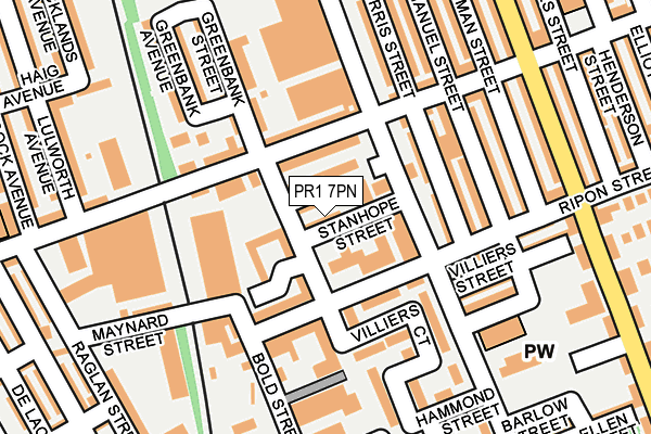 PR1 7PN map - OS OpenMap – Local (Ordnance Survey)