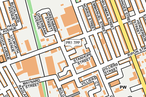 PR1 7PP map - OS OpenMap – Local (Ordnance Survey)