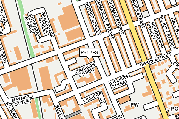 PR1 7PS map - OS OpenMap – Local (Ordnance Survey)