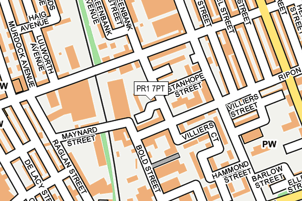 PR1 7PT map - OS OpenMap – Local (Ordnance Survey)