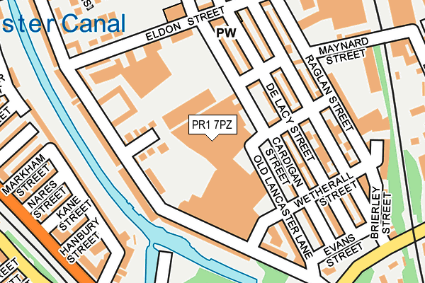PR1 7PZ map - OS OpenMap – Local (Ordnance Survey)