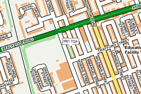 PR1 7QA map - OS OpenMap – Local (Ordnance Survey)