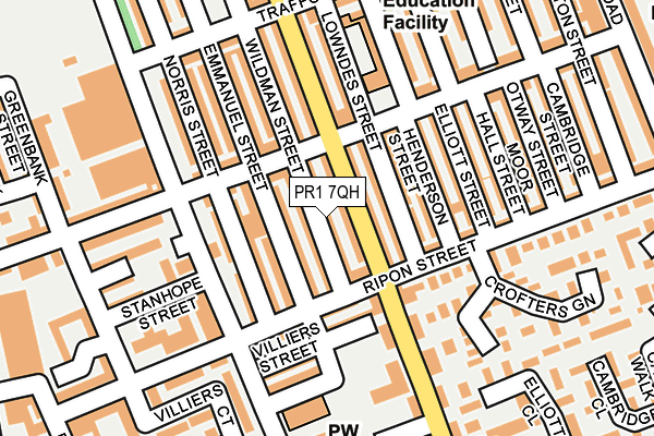 PR1 7QH map - OS OpenMap – Local (Ordnance Survey)