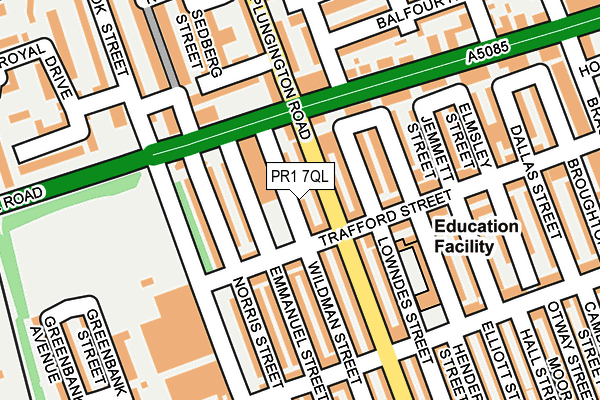 PR1 7QL map - OS OpenMap – Local (Ordnance Survey)