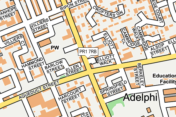 PR1 7RB map - OS OpenMap – Local (Ordnance Survey)