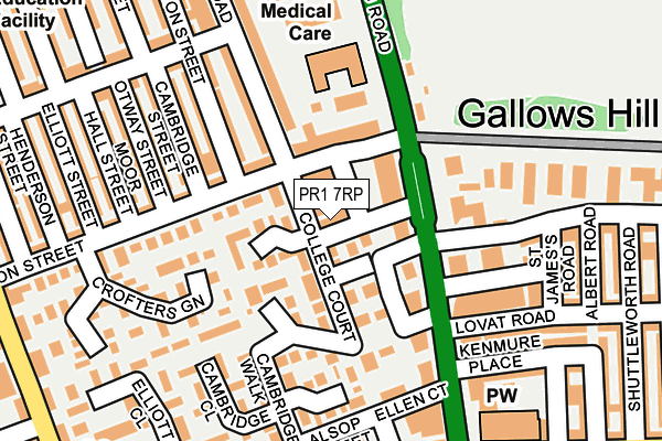 PR1 7RP map - OS OpenMap – Local (Ordnance Survey)