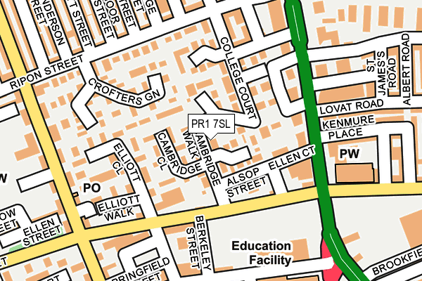 PR1 7SL map - OS OpenMap – Local (Ordnance Survey)