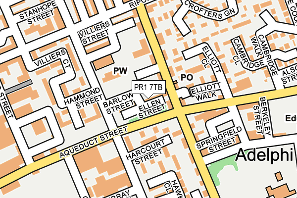 PR1 7TB map - OS OpenMap – Local (Ordnance Survey)