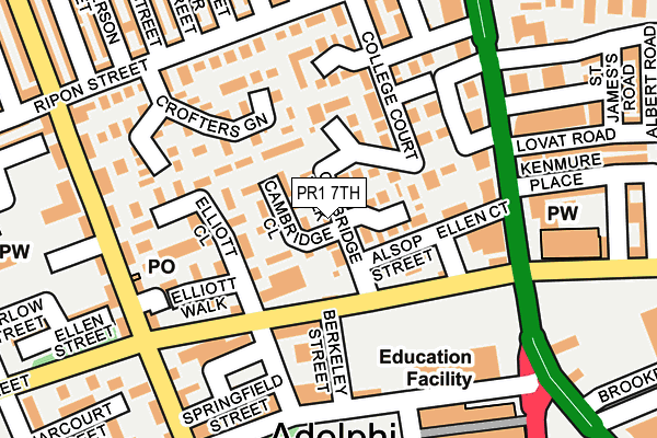 PR1 7TH map - OS OpenMap – Local (Ordnance Survey)