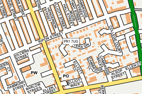 PR1 7UG map - OS OpenMap – Local (Ordnance Survey)