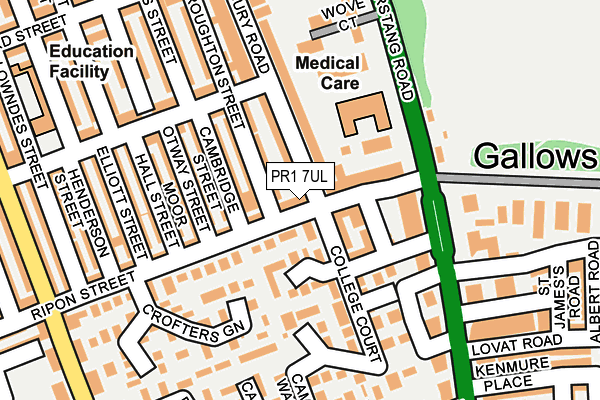 PR1 7UL map - OS OpenMap – Local (Ordnance Survey)