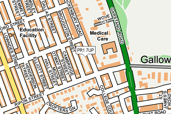 PR1 7UP map - OS OpenMap – Local (Ordnance Survey)