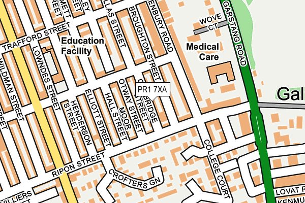 PR1 7XA map - OS OpenMap – Local (Ordnance Survey)