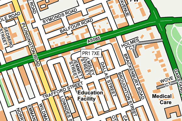 PR1 7XE map - OS OpenMap – Local (Ordnance Survey)