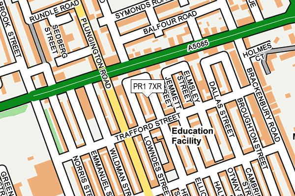 PR1 7XR map - OS OpenMap – Local (Ordnance Survey)