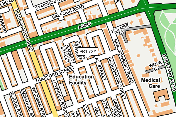 PR1 7XY map - OS OpenMap – Local (Ordnance Survey)