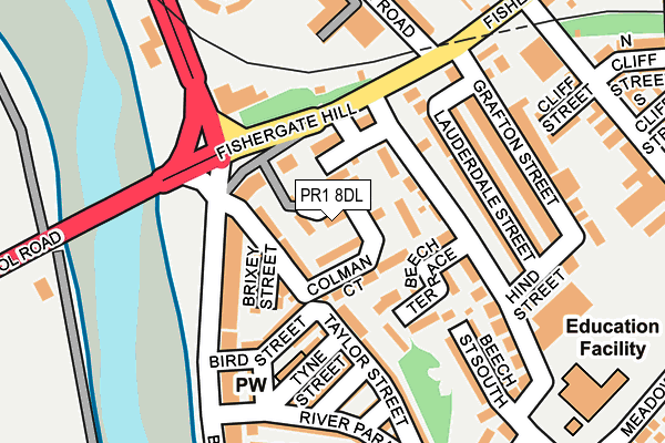 PR1 8DL map - OS OpenMap – Local (Ordnance Survey)