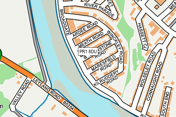 PR1 8DU map - OS OpenMap – Local (Ordnance Survey)