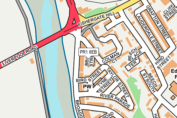 PR1 8EB map - OS OpenMap – Local (Ordnance Survey)